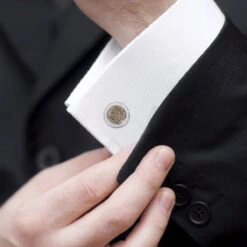 Round Champagne And White Diamond Men's Cufflinks 14K White Gold -Its Hot Jewelry Shop round champagne and white diamond mens cufflinks 14k gold bodwh