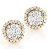 5 Carat Look Round Diamond Cluster Earrings 14K Yellow Gold Studs 1 Ct Halo Design -Its Hot Jewelry Shop round diamond cluster earrings 14k 090ct p 45407 ye