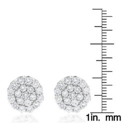 Round Diamond Cluster Earrings 14K White Gold 4.02ct -Its Hot Jewelry Shop round diamond cluster earrings in 14k gold 402ct p 6104 rulerwh