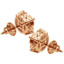 Round Diamond Cluster Stud Earrings 1.61ct 14K Rose Gold -Its Hot Jewelry Shop round diamond cluster stud earrings 161ct 14k gold back rose 20221011 20221027