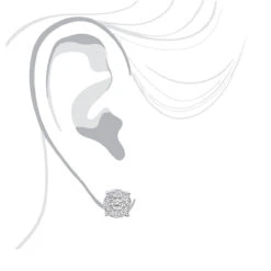 Round Diamond Cluster Stud Earrings 1.61ct 14K Rose Gold -Its Hot Jewelry Shop round diamond cluster stud earrings 161ct 14k gold body white 20221011 20221027