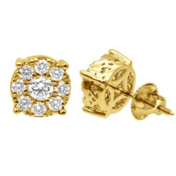 Round Diamond Cluster Stud Earrings 1.61ct 14K Rose Gold -Its Hot Jewelry Shop round diamond cluster stud earrings 161ct 14k gold yellow 20221011 20221027