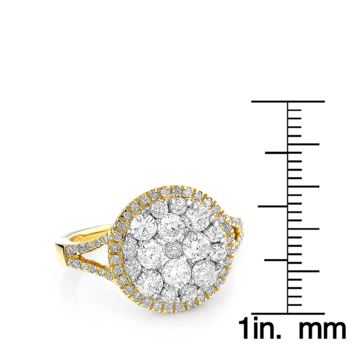 14K White Gold Ladies Round Diamond Cluster Engagement Ring 2.2ct 8 14K White Gold Ladies Round Diamond Cluster Engagement Ring 2.2ct - Image 6