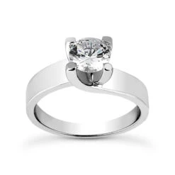 Round Diamond Platinum Engagement Ring 1ct 4.45mm