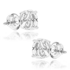 Round Diamond Stud Earrings 1.20ct 14K White Gold -Its Hot Jewelry Shop round diamond stud earrings 140ct 14k gold backwh