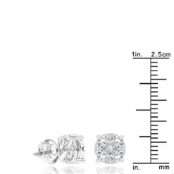 Round Diamond Stud Earrings 1.20ct 14K White Gold -Its Hot Jewelry Shop round diamond stud earrings 140ct 14k gold rulerwh