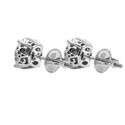 Round Diamond Stud Earrings 14K Rose Gold 0.76ct Pave Cluster Design -Its Hot Jewelry Shop round diamond stud earrings 14k gold 076ct pave cluster design backwh