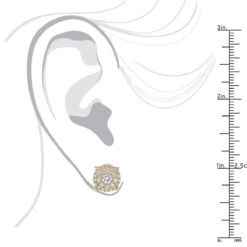 Round Diamond Stud Earrings 14K Rose Gold 0.76ct Pave Cluster Design -Its Hot Jewelry Shop round diamond stud earrings 14k gold 076ct pave cluster design bodye