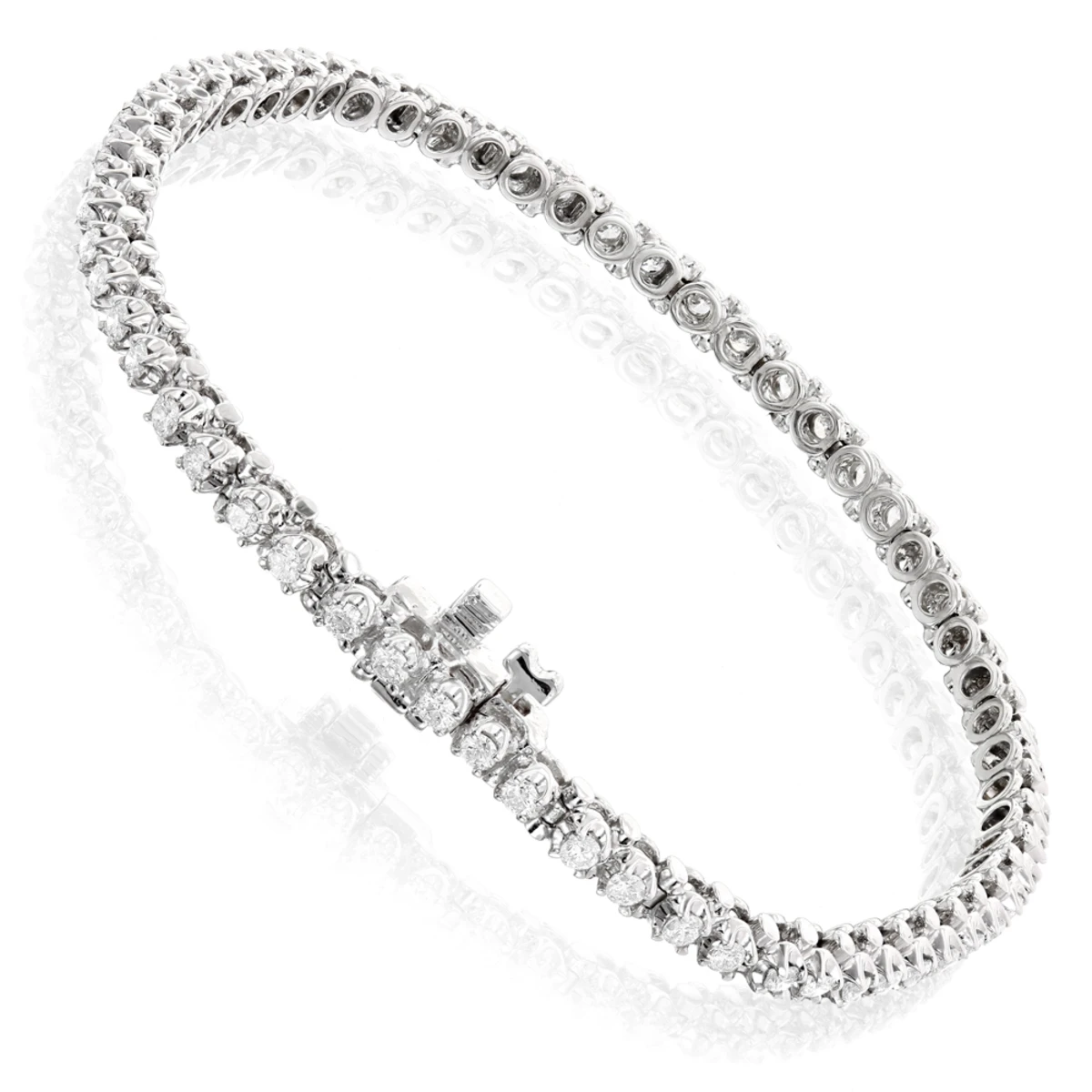 Round Diamond Tennis Bracelet 10K White Gold Yellow Gold Rose Gold 1.5ct 6 Round Diamond Tennis Bracelet 10K White Gold Yellow Gold Rose Gold 1.5ct - Image 4