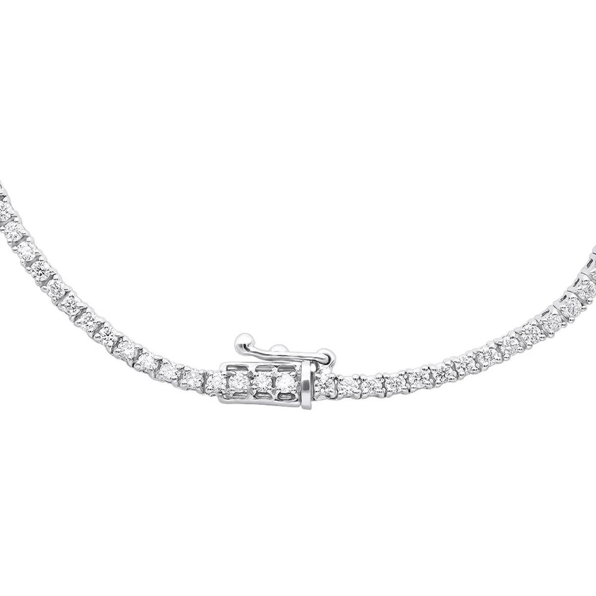 Round Diamond Tennis Necklace Men's Chain 14K White Gold 32in 14.06ct 6 Round Diamond Tennis Necklace Men's Chain 14K White Gold 32in 14.06ct - Image 4