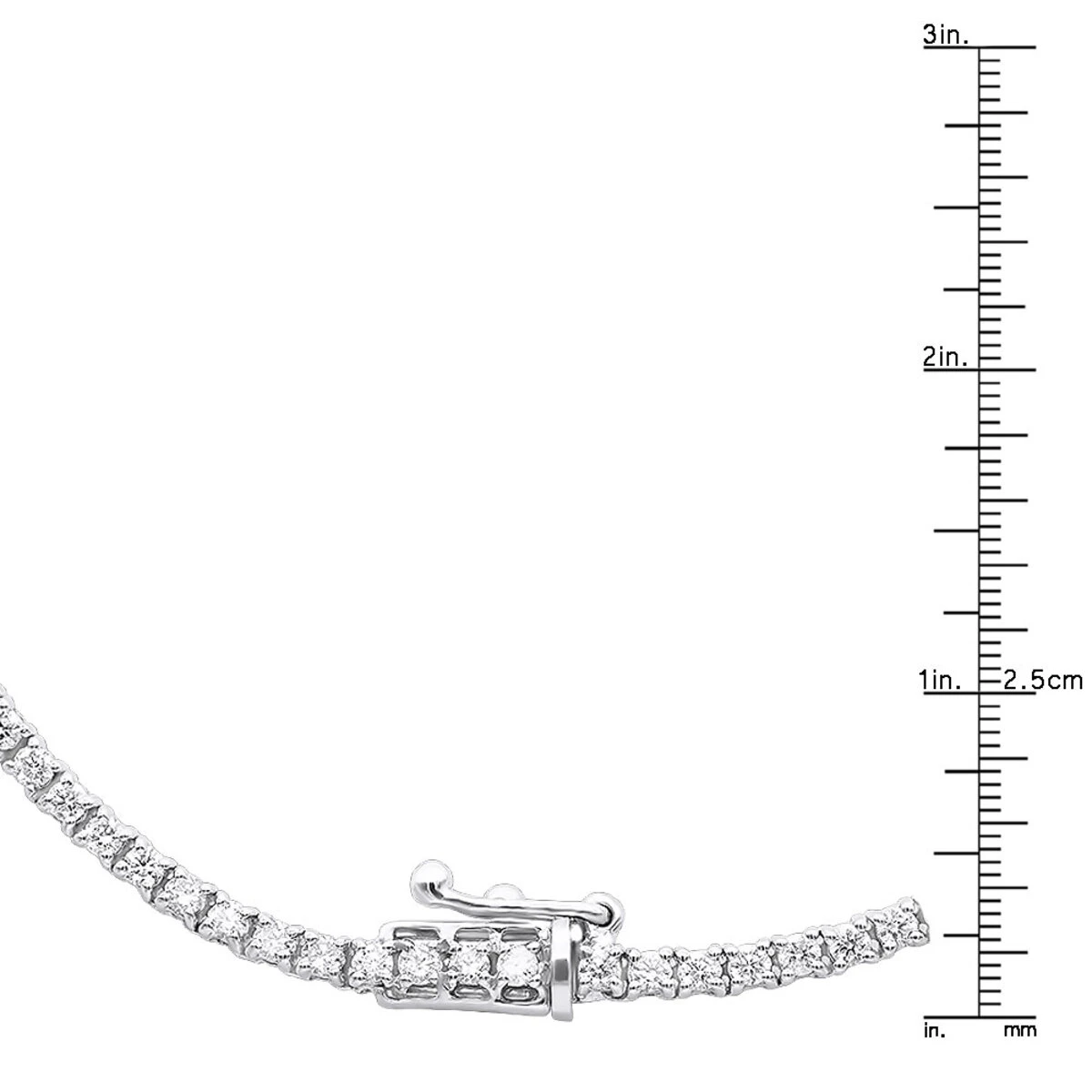 Round Diamond Tennis Necklace Men's Chain 14K White Gold 32in 14.06ct 7 Round Diamond Tennis Necklace Men's Chain 14K White Gold 32in 14.06ct - Image 5