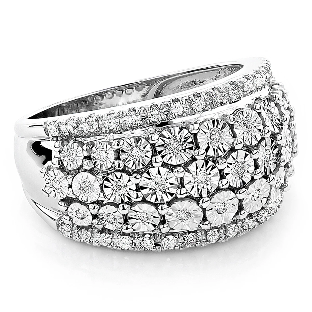 Round Diamond Women's Right Hand Ring 14K White Gold .35ct 3 Round Diamond Women's Right Hand Ring 14K White Gold .35ct