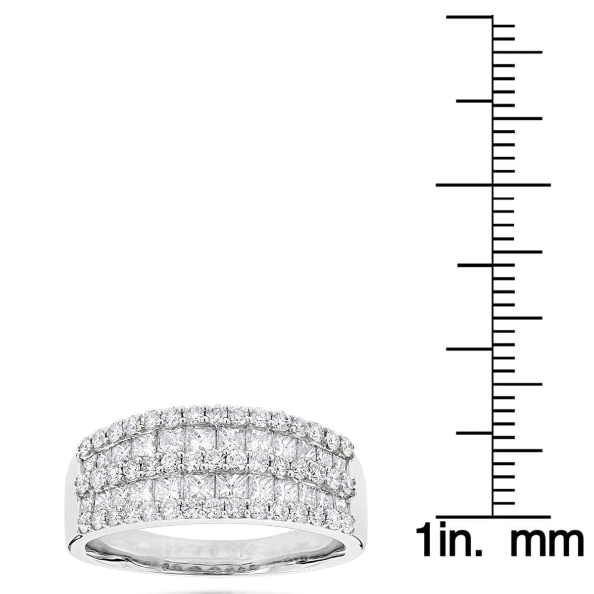 Round Princess Cut Diamond Ring 1.87ct 14K White Gold 8 Round Princess Cut Diamond Ring 1.87ct 14K White Gold - Image 6