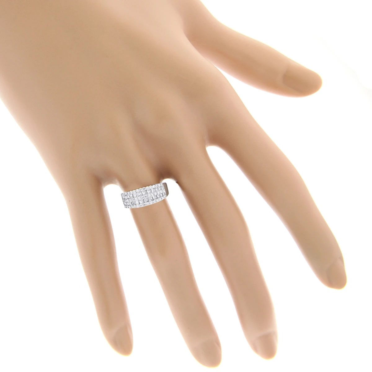 Round Princess Cut Diamond Ring 1.87ct 14K White Gold 7 Round Princess Cut Diamond Ring 1.87ct 14K White Gold - Image 5