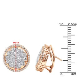 Round Princess Cut Diamond Stud Earrings 2.82ct 14K White Gold -Its Hot Jewelry Shop round princess cut diamond stud earrings 282ct 14k p 46005 rulerro