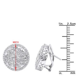 Round Princess Cut Diamond Stud Earrings 2.82ct 14K White Gold -Its Hot Jewelry Shop round princess cut diamond stud earrings 282ct 14k p 46005 rulerwh