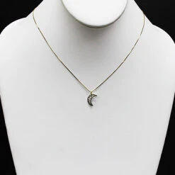 Silver Champagne Diamond Moon Pendant 0.18ct 8 Silver Champagne Diamond Moon Pendant 0.18ct -Its Hot Jewelry Shop silver champagne diamond moon pendant 018ct p 40416bod