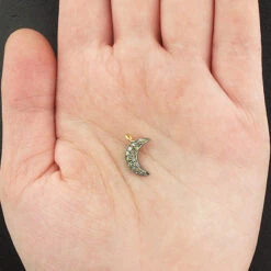 Silver Champagne Diamond Moon Pendant 0.18ct 9 Silver Champagne Diamond Moon Pendant 0.18ct -Its Hot Jewelry Shop silver champagne diamond moon pendant 018ct p 40416box