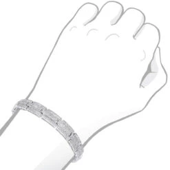 Affordable Silver Men's Diamond Bracelet 3.58 Ct -Its Hot Jewelry Shop silver jewelry affordable mens diamond bracelet 358 ct bodwh