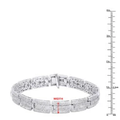 Affordable Silver Men's Diamond Bracelet 3.58 Ct -Its Hot Jewelry Shop silver jewelry affordable mens diamond bracelet 358 ct rulerwh