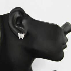 Single Butterfly Earring With Diamonds 0.23ct 10K White Gold 5 Single Butterfly Earring With Diamonds 0.23ct 10K White Gold -Its Hot Jewelry Shop single butterfly earring with diamonds 023ct 10k gold 3