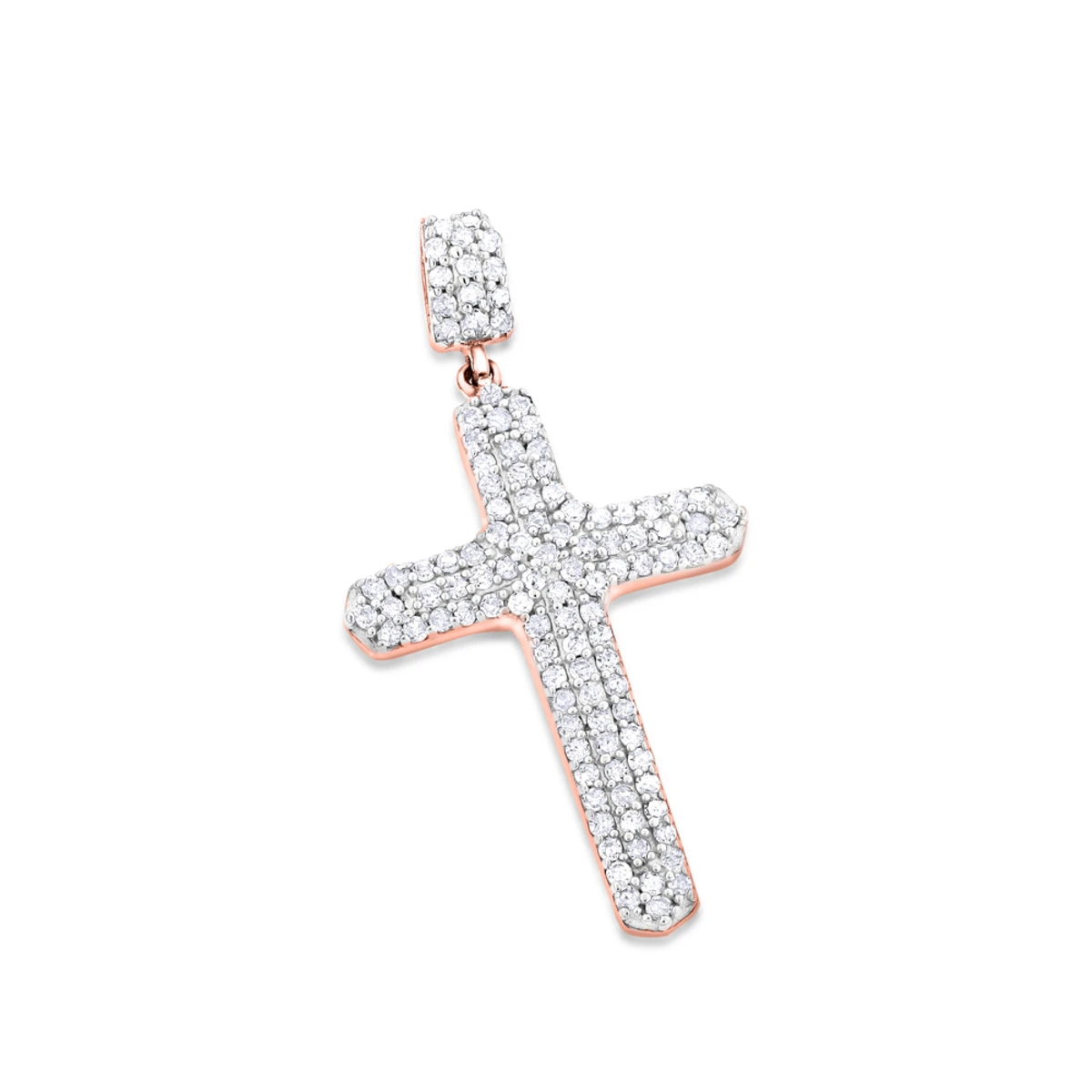 Small 14K Yellow Gold Diamond Cross Pendant Necklace 0.40ct 5 Small 14K Yellow Gold Diamond Cross Pendant Necklace 0.40ct - Image 3