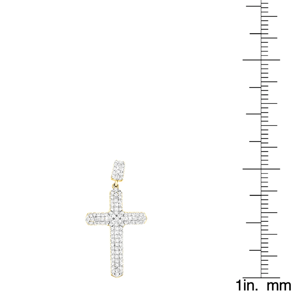Small 14K Yellow Gold Diamond Cross Pendant Necklace 0.40ct 8 Small 14K Yellow Gold Diamond Cross Pendant Necklace 0.40ct - Image 6