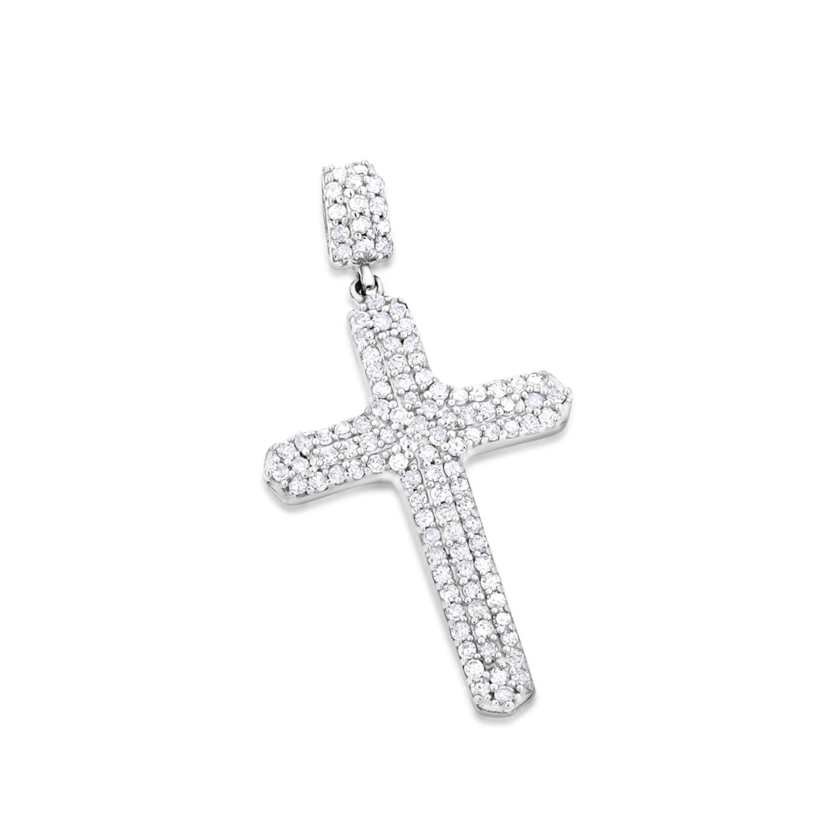 Small 14K Yellow Gold Diamond Cross Pendant Necklace 0.40ct 4 Small 14K Yellow Gold Diamond Cross Pendant Necklace 0.40ct - Image 2