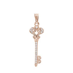 Small 14K White Gold Diamond Key Pendant 0.20ct -Its Hot Jewelry Shop small 14k gold diamond key pendant 020ct p 7096 ro