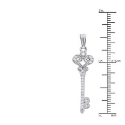Small 14K White Gold Diamond Key Pendant 0.20ct -Its Hot Jewelry Shop small 14k gold diamond key pendant 020ct p 7096 rulerwh