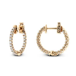Small 14K Yellow Gold Inside Out Diamond Hoop Earrings 0.9ct -Its Hot Jewelry Shop small 14k gold inside out diamond hoop earrings 110ct p 6259 ro