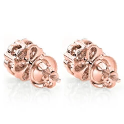 Small Diamond Cluster Earrings Studs 0.25ct 14K White Gold -Its Hot Jewelry Shop small diamond cluster earrings studs 025ct 14k gold backro