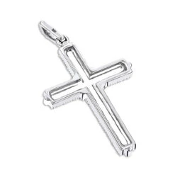 Small Diamond Crosses 14K White Gold Designer Cross Pendant 0.30ct -Its Hot Jewelry Shop small diamond crosses 14k designer cross pendant 030ct p 6553 backwh