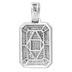 Small Diamond Dog Tag Pendant 1.75ct Fully Iced Out 10K White Gold By Luxurman -Its Hot Jewelry Shop small diamond dog tag pendant 175ct fully iced out 14k gold by luxurman backwh