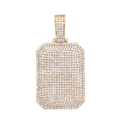 Small Diamond Dog Tag Pendant 1.75ct Fully Iced Out 10K White Gold By Luxurman -Its Hot Jewelry Shop small diamond dog tag pendant 175ct fully iced out 14k gold by luxurman ro