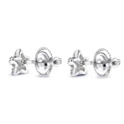 Small Diamond Star Earrings Studs 0.11ct 14K White Gold -Its Hot Jewelry Shop small diamond star earrings studs 014ct 14k p 42964 backwh
