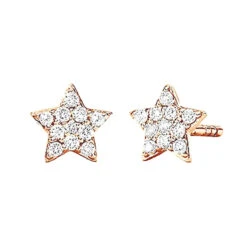 Small Diamond Star Earrings Studs 14K Yellow Gold 0.1ct -Its Hot Jewelry Shop small diamond star earrings studs 14k gold 01ct 000889 rose 20220217