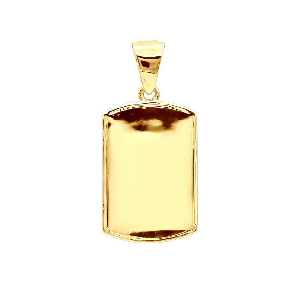 Small Engravable Dog Tag Pendant 14K White Gold W Black Diamonds 0.25ct 7 Small Engravable Dog Tag Pendant 14K White Gold W Black Diamonds 0.25ct - Image 5