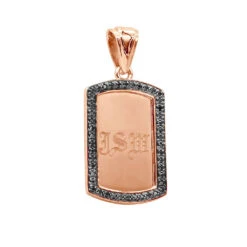 Small Engravable Dog Tag Pendant 14K White Gold W Black Diamonds 0.25ct 12 Small Engravable Dog Tag Pendant 14K White Gold W Black Diamonds 0.25ct -Its Hot Jewelry Shop small engravalbe dog tag pendant solid 14k gold w black diamonds 025ct 000957 rose