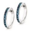 Small Hoop Blue Diamond Earrings 0.55ct 14K White Gold Huggies 1 Small Hoop Blue Diamond Earrings 0.55ct 14K White Gold Huggies -Its Hot Jewelry Shop small hoop blue diamond earrings 055ct 14k gold huggies wh