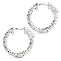 3/4in Small Hoops 14K White Gold Diamond Hoop Earrings Inside Out 1/2ct 10 3/4in Small Hoops 14K White Gold Diamond Hoop Earrings Inside Out 1/2ct -Its Hot Jewelry Shop small hoops 14k diamond hoop earrings inside out 047 p 6931back