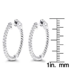 Small Hoops 14K White Gold Diamond Hoop Earrings Inside Out 0.74ct 13 Small Hoops 14K White Gold Diamond Hoop Earrings Inside Out 0.74ct -Its Hot Jewelry Shop small hoops 14k diamond hoop earrings inside out 074 p 6932 rulerwh