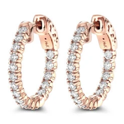 Small Hoops 14K Yellow Gold Inside Out Diamond Hoop Earrings 1 Carat 3/4in 10 Small Hoops 14K Yellow Gold Inside Out Diamond Hoop Earrings 1 Carat 3/4in -Its Hot Jewelry Shop small hoops 14k inside out diamond hoop earrings 106 p 6908 ro