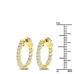 Small Hoops 14K Yellow Gold Inside Out Diamond Hoop Earrings 1 Carat 3/4in 13 Small Hoops 14K Yellow Gold Inside Out Diamond Hoop Earrings 1 Carat 3/4in -Its Hot Jewelry Shop small hoops 14k inside out diamond hoop earrings 106 p 6908 rulerye