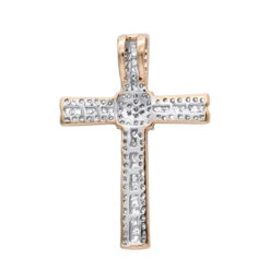Small Iced Out Diamond Cross Pendant For Women & Men 14K White Gold 0.4ct -Its Hot Jewelry Shop small iced out diamond cross pendant for women men 14k gold 04ct ro 20201204