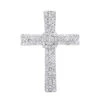 Small Iced Out Diamond Cross Pendant For Women & Men 14K White Gold 0.4ct