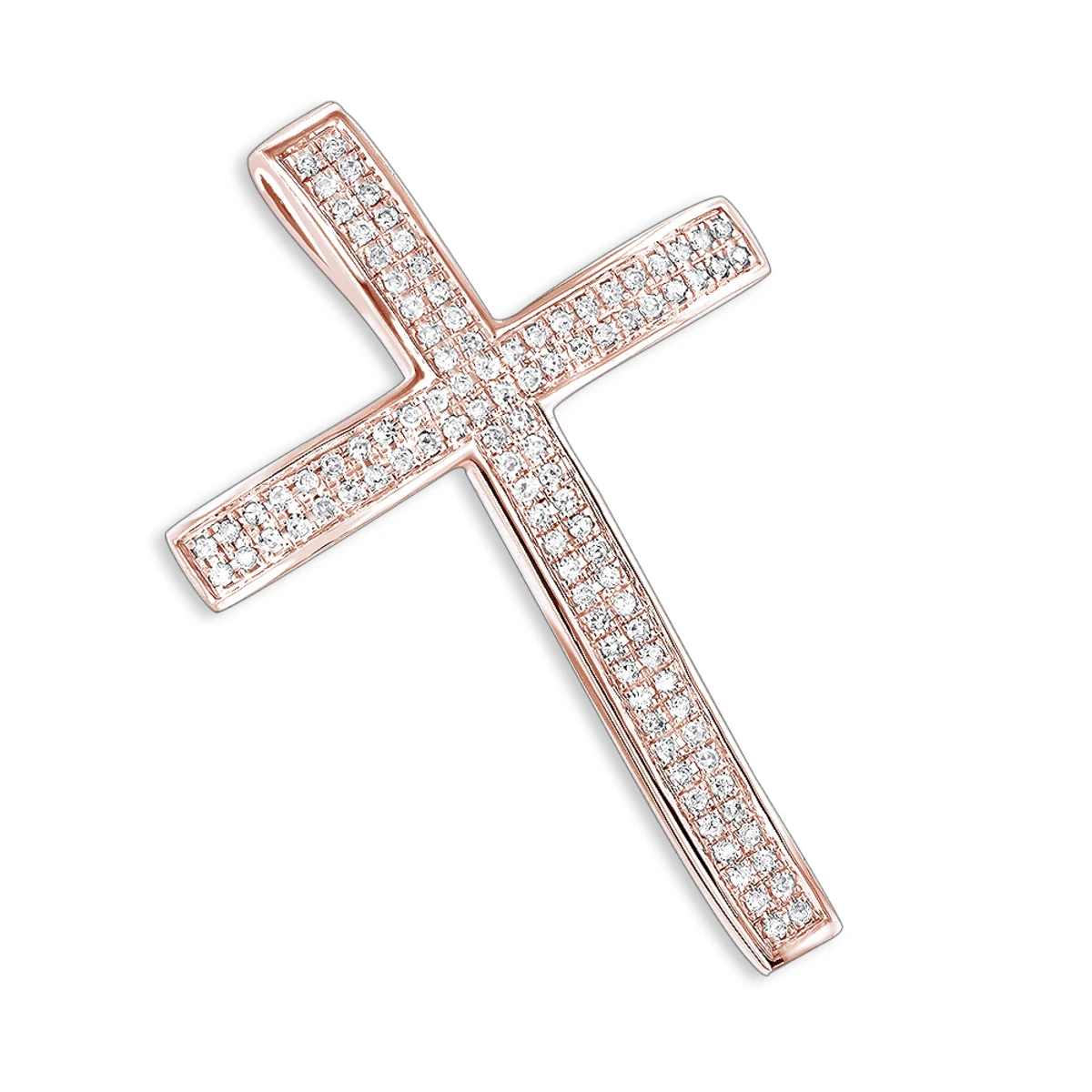 Small Pave Diamond Cross Pendant 0.33ct 14K White Gold 5 Small Pave Diamond Cross Pendant 0.33ct 14K White Gold - Image 3