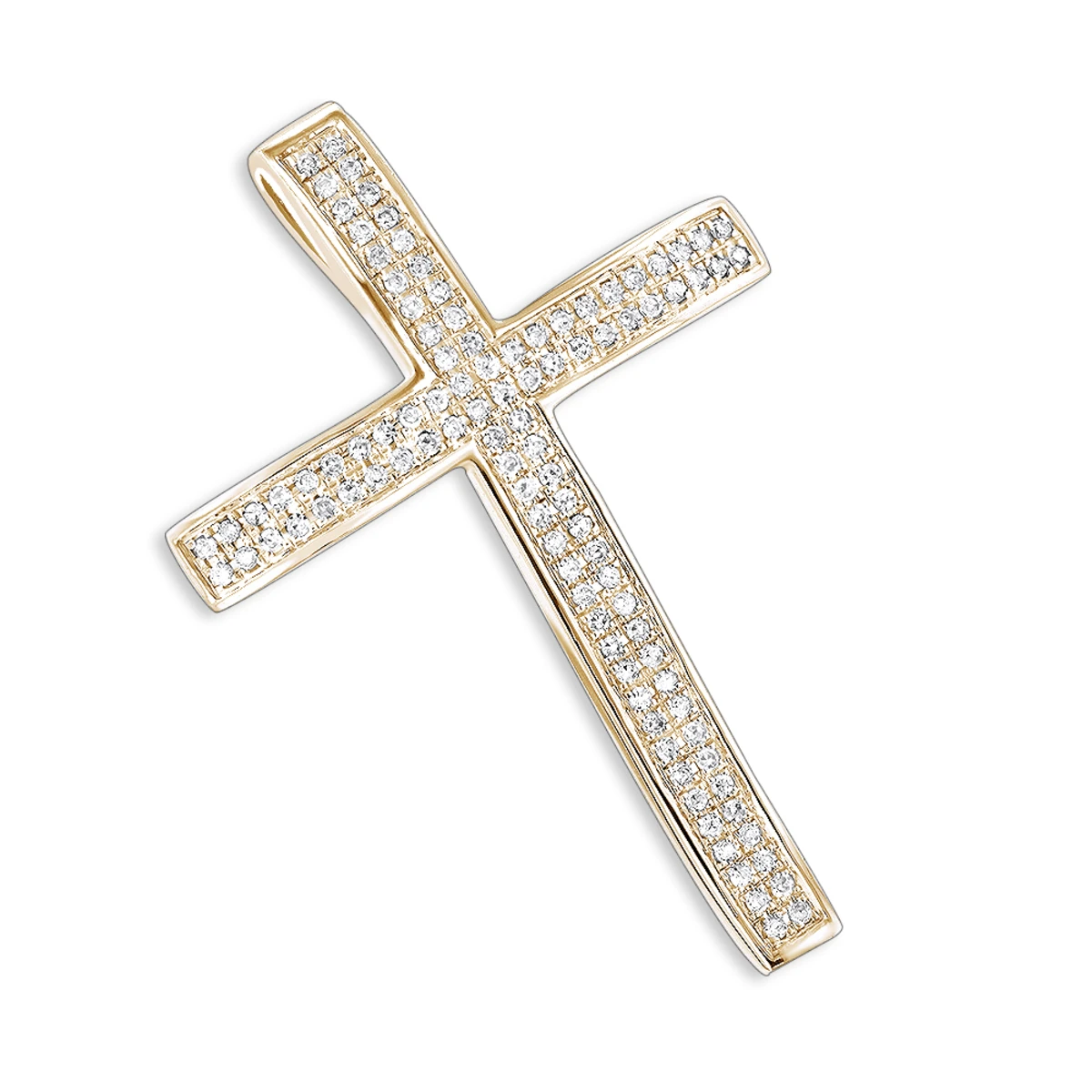 Small Pave Diamond Cross Pendant 0.33ct 14K White Gold 4 Small Pave Diamond Cross Pendant 0.33ct 14K White Gold - Image 2