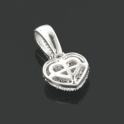 Small Pave Diamond Heart Necklace 14K Gold 0.35ct 4 Small Pave Diamond Heart Necklace 14K Gold 0.35ct - Image 2