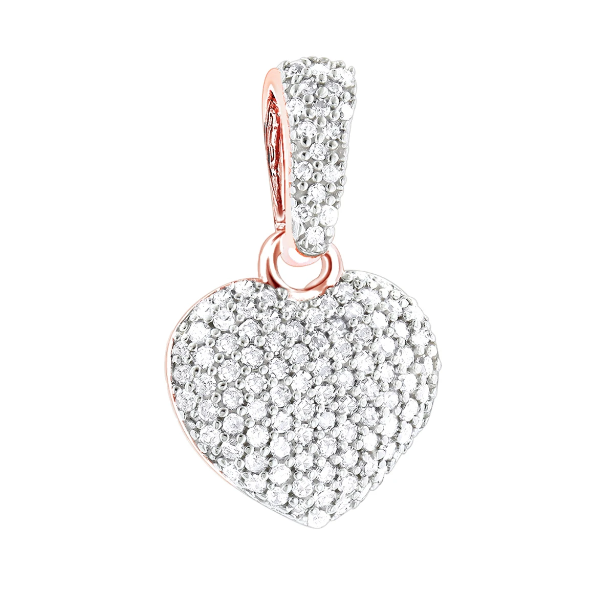 Small Pave Diamond Heart Pendant 14K White Gold 0.33ct 5 Small Pave Diamond Heart Pendant 14K White Gold 0.33ct - Image 3